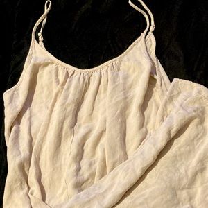 linen tan flowy jumpsuit